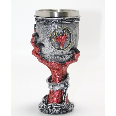 Ejderha Pençesi Tasarımlı 3D Kabartmalı Paslanmaz Çelik Kadeh Bardak
