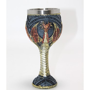 Ejderha Tasarımı 3D Kabartmalı Çelik Kadeh Bardak