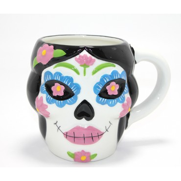 Day Of The Dead Şeker Kurukafa Tasarımlı Seramik Kupa Bardak 