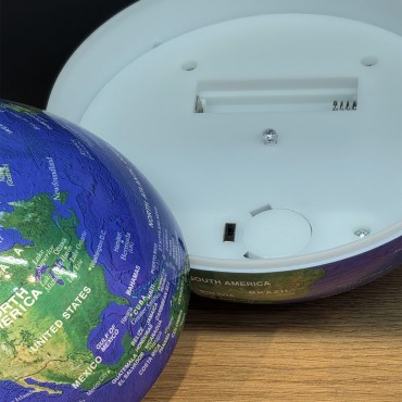 360 Derece Dönen LED Işıklı Mavi Dünya Küresi