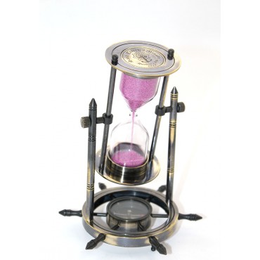 Pirinç Dümen Ve Pusula Tasarımı Tabanlı Kum Saati 