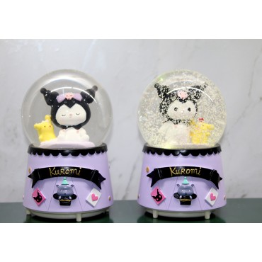 Kuromi İçi Dönmeli Püskürtmeli Işıklı Müzikli Kar Küresi Büyük Boy - Model 2