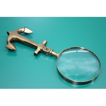 Çapa Tasarım Saplı Pirinç Büyüteç 