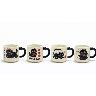 Özel Tasarım Kedi Figürlü 3D Kulp Detaylı Seramik Kupa Bardak 