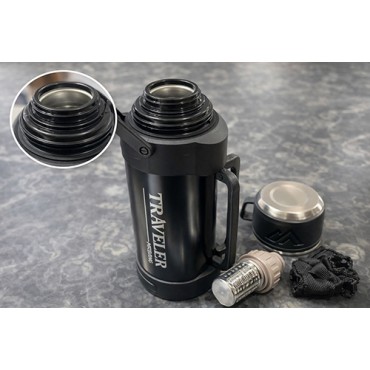 2000 ml Bardaklı Çift Katmanlı Vakumlu Paslanmaz Çelik Termos