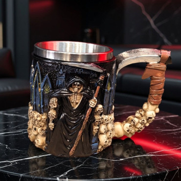3D İskelet Tasarımlı - Paslanmaz Çelik İçli - Gotik Kupa Bardak 