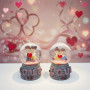 Işıklı Mini Kar Küresi - Love Tasarımlı - Pilli - Romantik Hediyelik - Dekoratif Obje