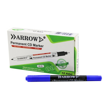 Mavi CD Kalemi - 2 Uçlu - Marker - 1 mm ve 0.4 mm 