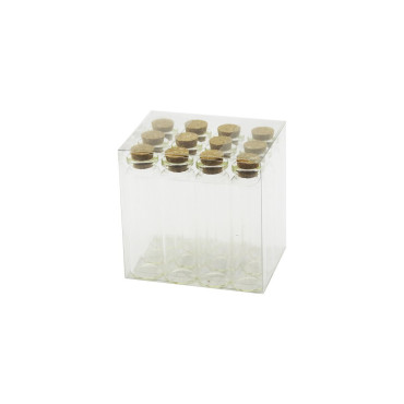 Boş Tüp Cam Şişe - 20 ml - Mantar Kapak 