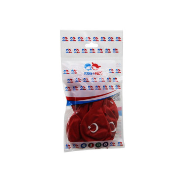 Türk Bayrağı Desenli Balon - 10'lu Paket 