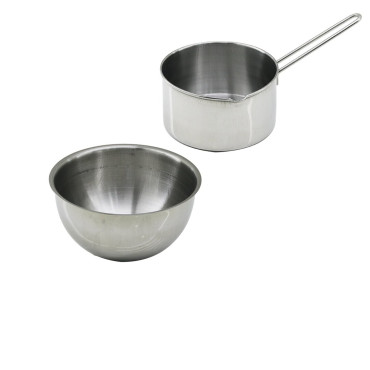 2 Parça Sütlük ve Sosluk Seti - 14 cm ve 17 cm - Paslanmaz Çelik 