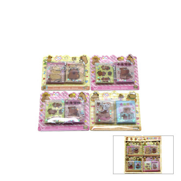 2'li Mini Not Defteri Seti - Sulu Dekoratif Kapak - 12 Sayfa Sticker 