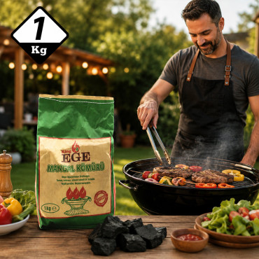 1 kg Mangal Kömürü - Çıra Hediyeli - Meşe Kömürü