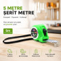 Şerit Metre - 5 Metre Uzunluk - Manyetik Uç 