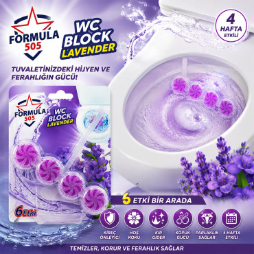 4'lü WC Blok - Lavanta Kokulu - 2 Adet - 6 Etkili - 200 gr