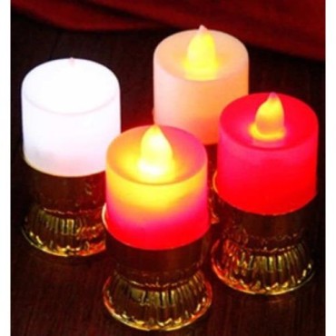 Led Işıklı Şamdan Mum 2 Adet