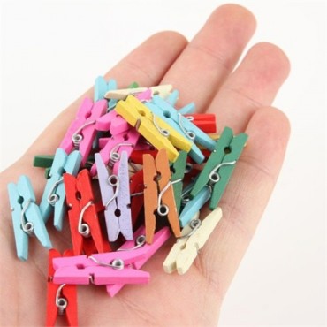 Renkli Mini Ahşap Mandal 