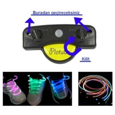  Işıklı Fiber Optik Ayakkabı Bağcığı