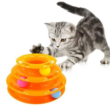  3 Katlı Kedi Oyuncağı Turntable Cat Toy