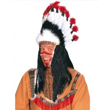 Kızılderili Başlığı Şapkası kırmızı beyaz