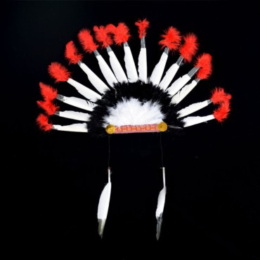 Kızılderili Başlığı Şapkası kırmızı beyaz