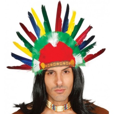 Renkli Kızılderili Başlığı Şapkası
