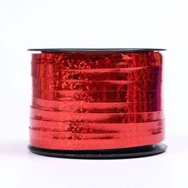 Kırmızı Renk Ekstra Metalik Rafya İp 90 Metre