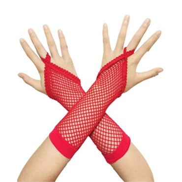 Kırmızı Örgü Parmak Arası Eldiven 26 cm