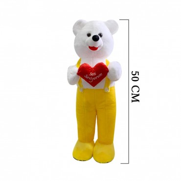 Ayakta Duran Kalpli Peluş Oyuncak 50 cm Sarı