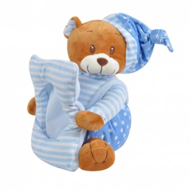Peluş Çerçeveli Ayı 25 cm Mavi