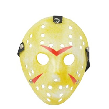Sarı Renk Kırmızı Çizgili Tam Yüz Hannibal Maskesi