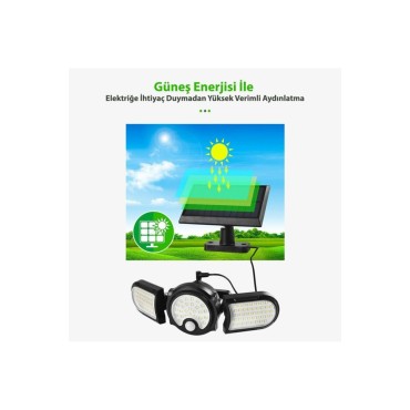 Güneş Enerjili Hareket Sensörlü Bahçe Lambası