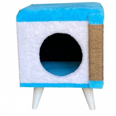 Kedi Evi ve Tırmalamalı Puf Mavi