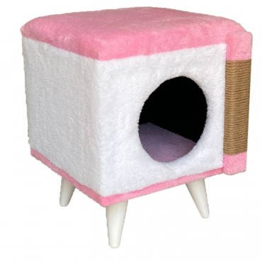 Kedi Evi ve Tırmalamalı Puf Pembe
