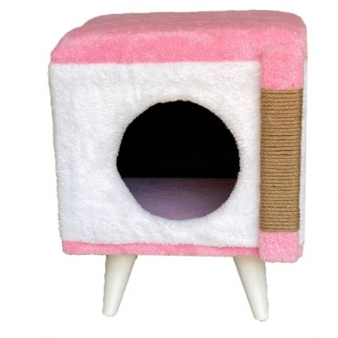 Kedi Evi ve Tırmalamalı Puf Pembe