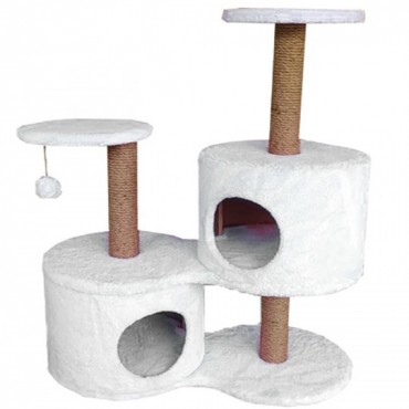 Tırmalama Alanlı Kedi Evi Beyaz