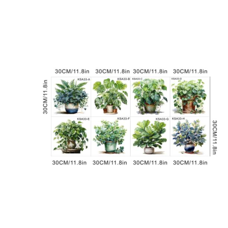 Tropikal Bitkiler Duvar Stickerı Model A