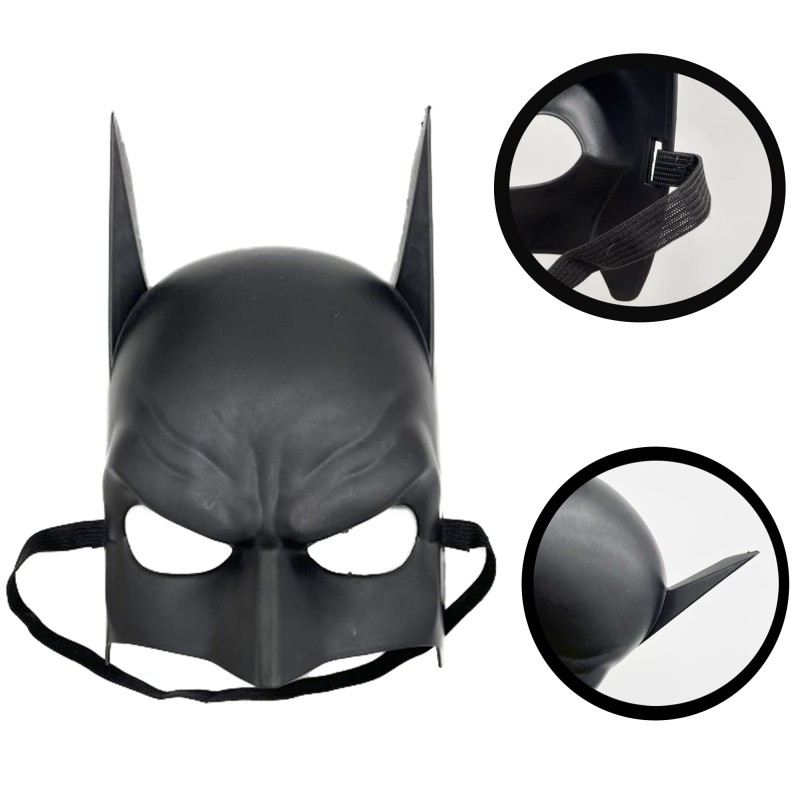 Siyah Çocuk Batman Maskesi Lastikli