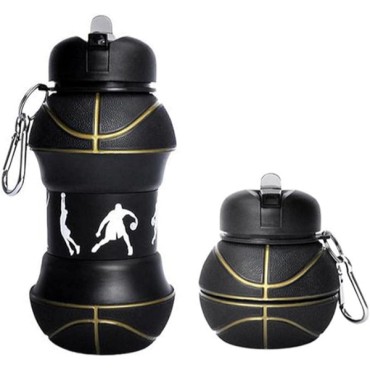 Basketbol Topu Tasarımlı Akordiyon Su Şişesi 