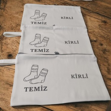 Baskılı Kirli-Temiz Seyahat (Çorap) Torbası 
