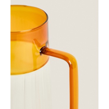 Turuncu Detaylı Cam Sürahi 1600 ml 