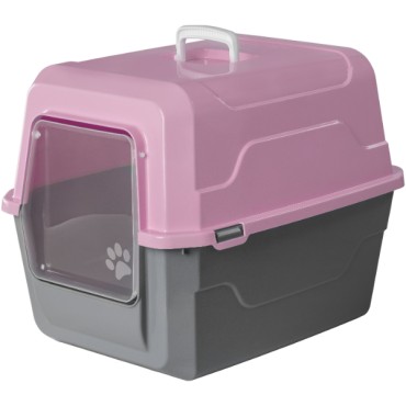 Mikopet Deluxe Pembe Kapalı Kedi Tuvaleti 