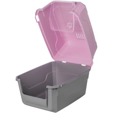 Mikopet Deluxe Pembe Kapalı Kedi Tuvaleti 