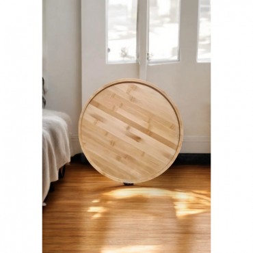 Bambu Metal Ayaklı Katlanabilir Yuvarlak Masa - 44.5 x 48 x 3 cm 