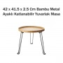 42 x 41.5 x 2.5 Cm Bambu Metal Ayaklı Katlanabilir Yuvarlak Masa