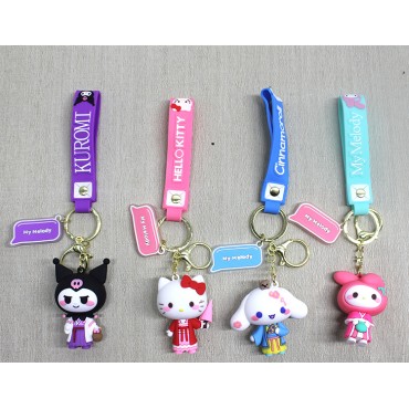 Silikon Kuromi, Hello Kitty, My Melody Anahtarlık 