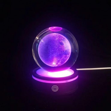 USB'li Dolunay Tasarımlı Dönen Cam Küre
