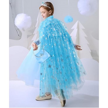 Karlar Ülkesi Elsa Frozen Mavi Pelerin – 80 cm Çocuk Pelerini 