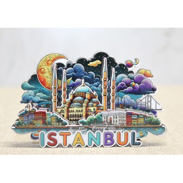 Ahşap İstanbul Temalı Magnet - Model 1 