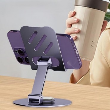 Dönebilir ve Katlanabilir Masaüstü Metal Telefon Tutucu 